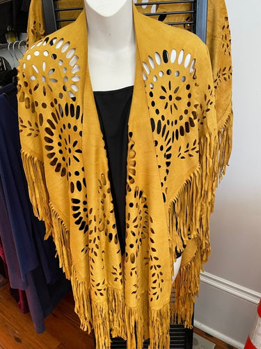 Fringe/Cutout Wrap in Gold