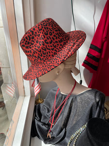 Fedora Hats:  Ivory Leopard and Red Leopard